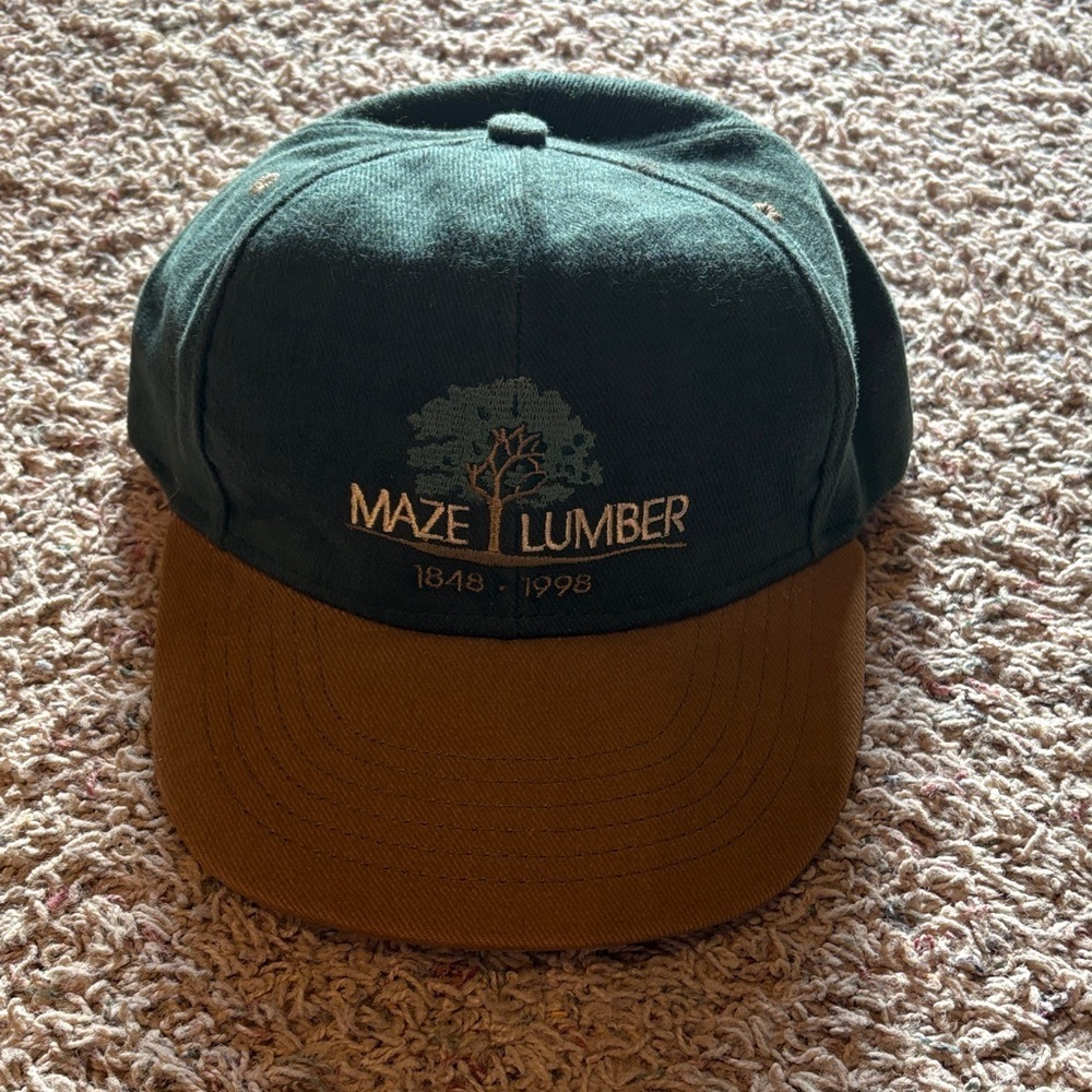 Vintage Flat Bill Baseball Cap - “Maze Lumber”​​​